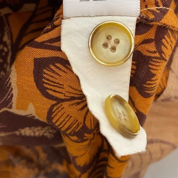 James Perse Floral Print Pocket Shirt Dress Tropical Hawaiian - Picture 10 of 11